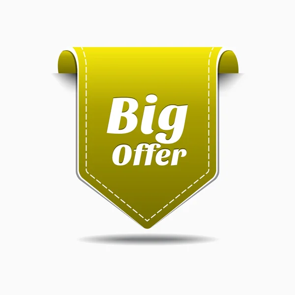 Big Offer Yellow Label Icon Vector Design — Stock Vector