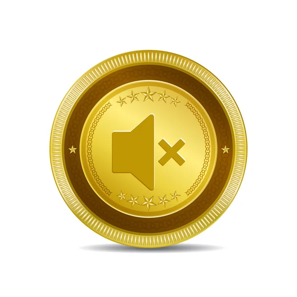 Stummes kreisförmiges Gold-Vektor-Webbutton-Symbol — Stockvektor