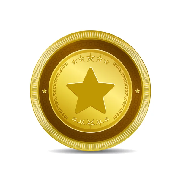 Star Circular Vector Gold Web Icon Button — Stock Vector