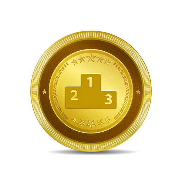 Placa de Pontuação Vetor Circular Gold Web Icon Botão — Vetor de Stock