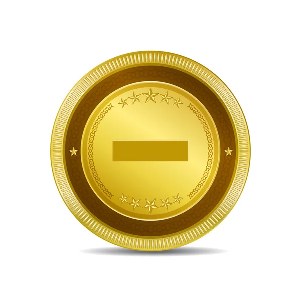 Minus Circular Vector Gold Web Icon Button — Stock Vector