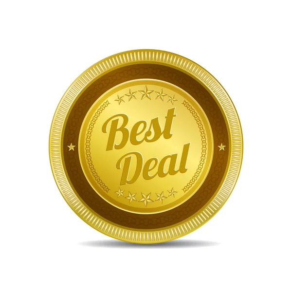 Best Deal Glossy Shiny Circular Vector Button — Stock Vector