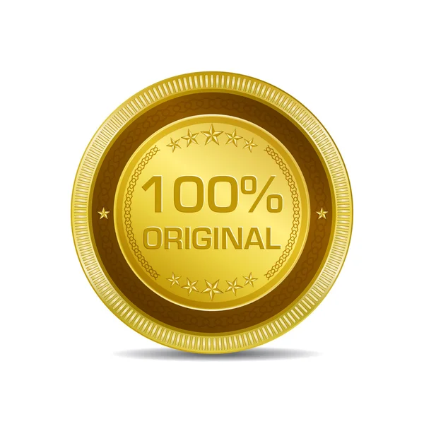 100 Percent Original Glossy Shiny Circular Vector Button — Stock Vector