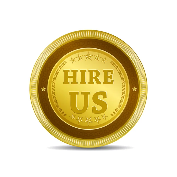 Hire Us Glossy Shiny Circular Vector Button — Stock Vector