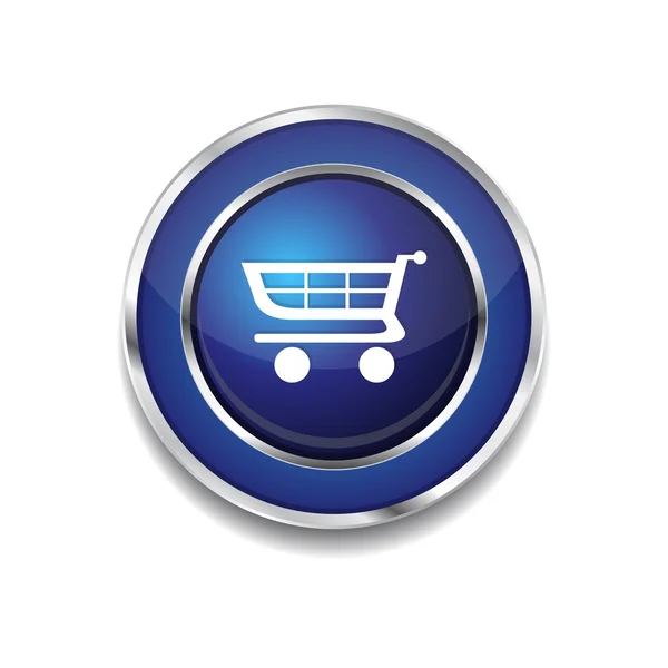 Pulsante dell'icona Web blu vettoriale circolare dello shopping — Vettoriale Stock