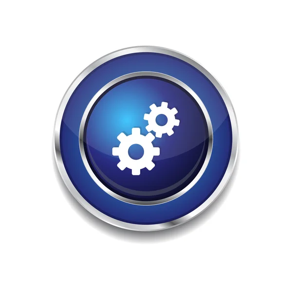 Configurações Vetor circular Azul Web ícone botão — Vetor de Stock