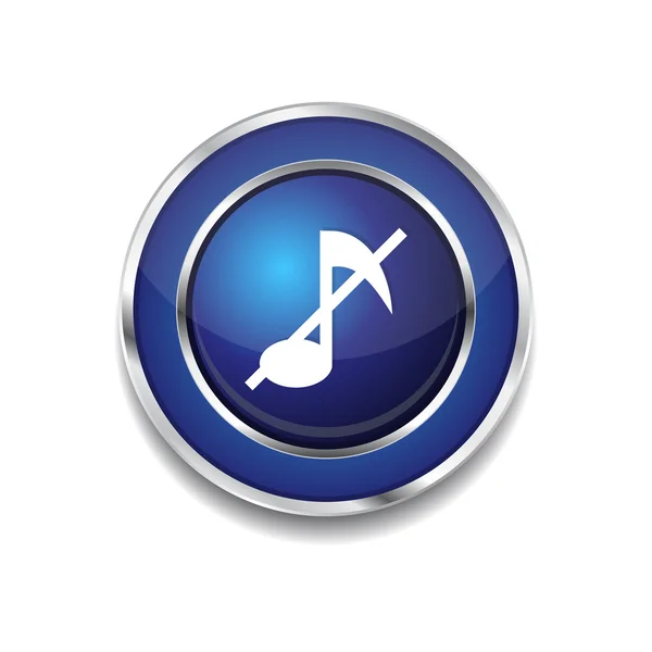Mute Circular Vector Blue Web Icon Button — Stock Vector