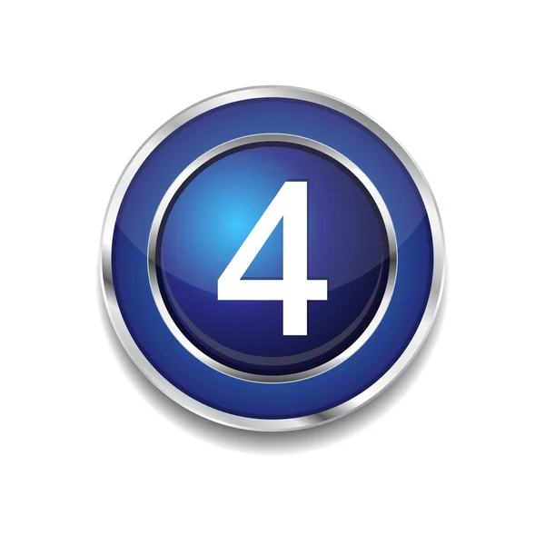 Botão circular azul do ícone da correia fotorreceptora do número 4 — Vetor de Stock