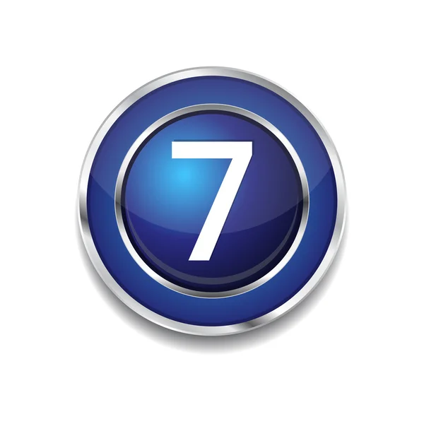 7 szám kör alakú vektor kék web ikon gomb — Stock Vector