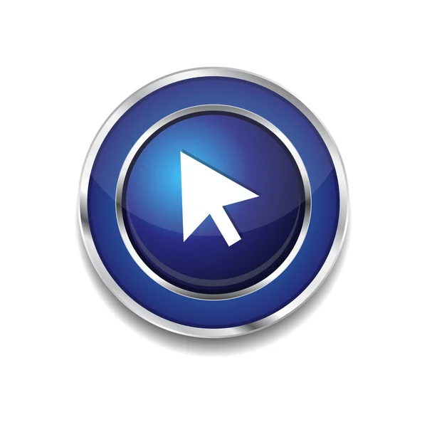 Clique no botão do ícone da Web do vetor circular azul — Vetor de Stock