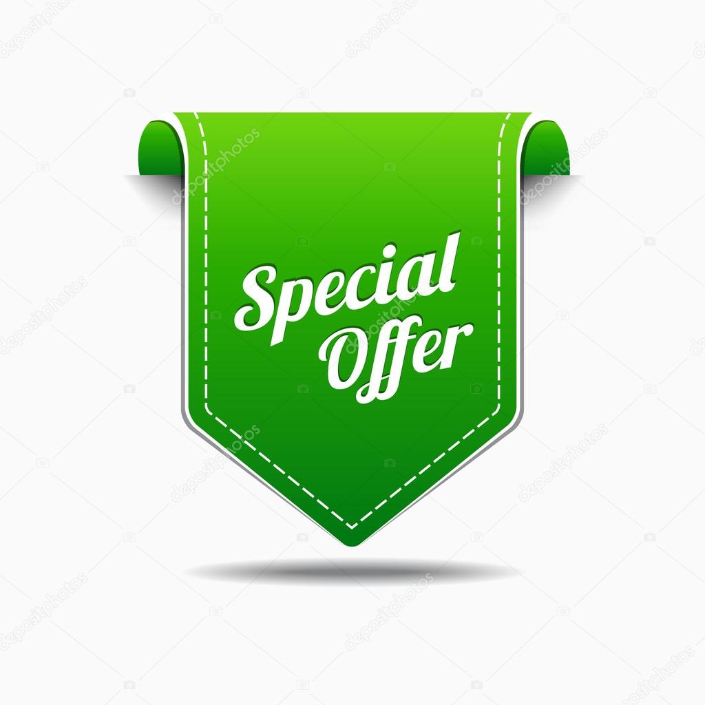 Special Offer Green Label Icon Vector Design