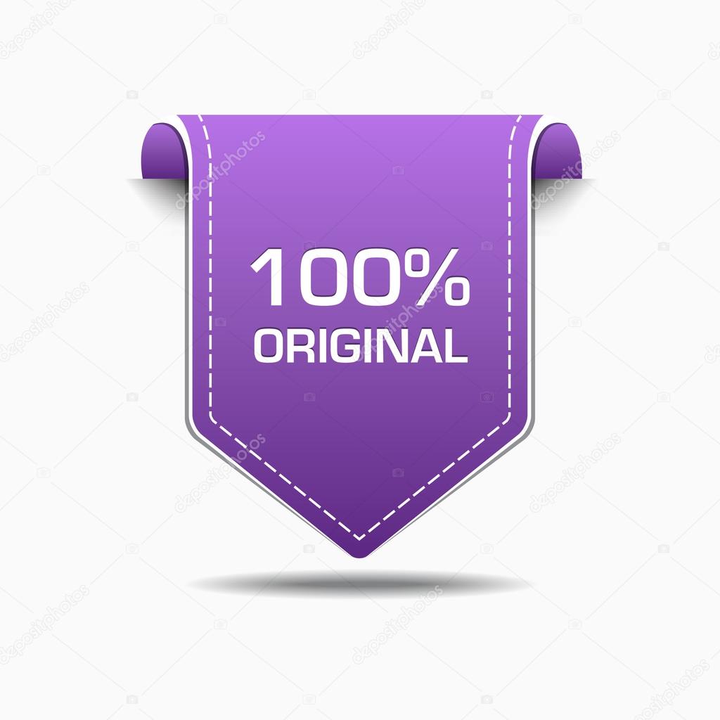 100 Percent Original Purple Label Icon Vector Design