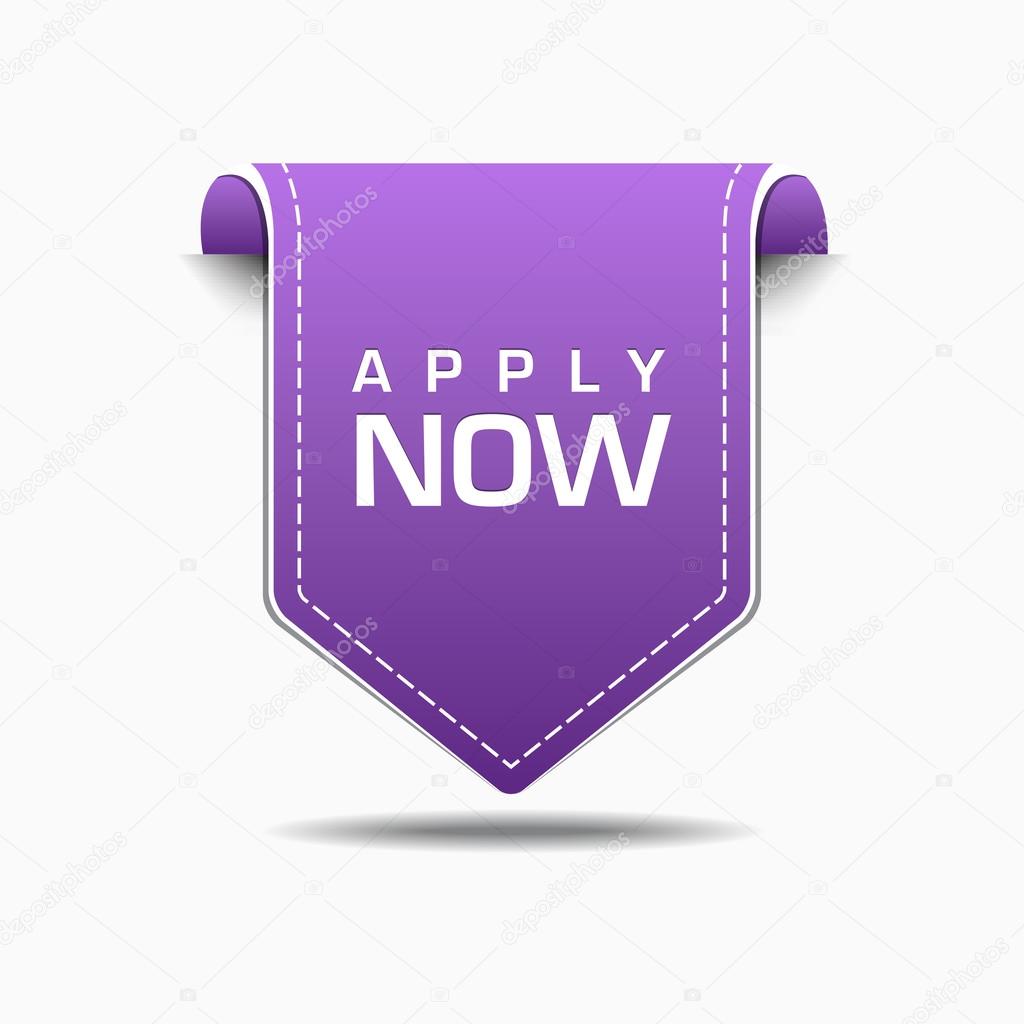 Apply Now Purple Label Icon Vector Design