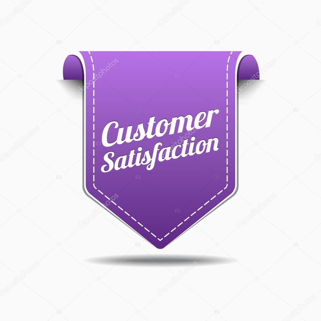 Customer Satisfaction Purple Label Icon Vector Design