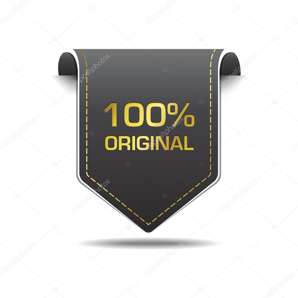 100 Percent Original Gold Black Label Icon Vector Design