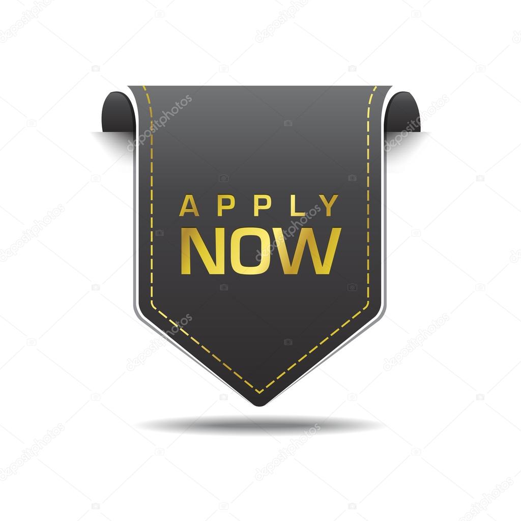 Apply Now Gold Black Label Icon Vector Design