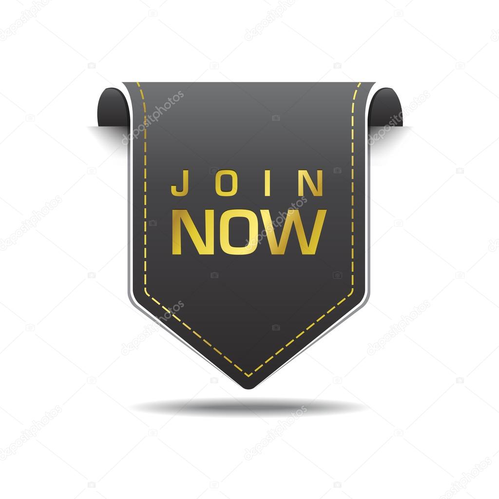 Join Now Gold Black Label Icon Vector Design