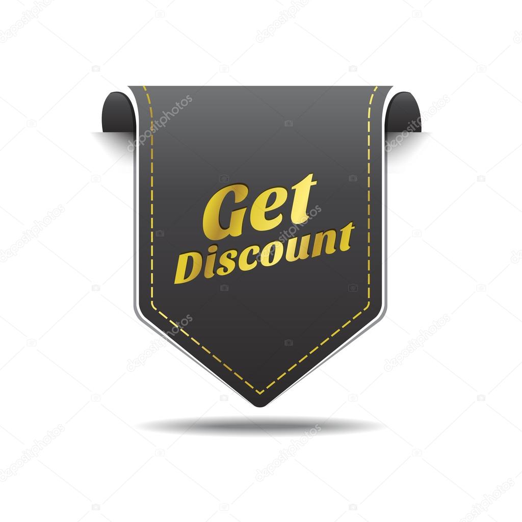 Get Discount Gold Black Label Icon Vector Design