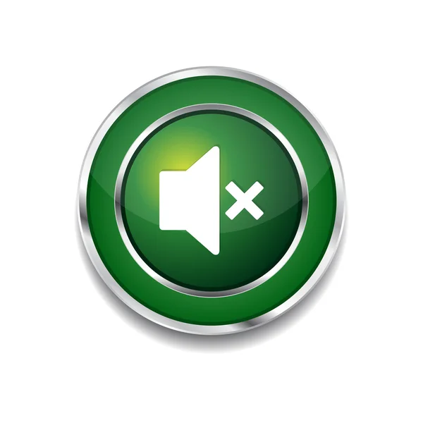 Mute Circular Verde Vector Web botão ícone — Vetor de Stock