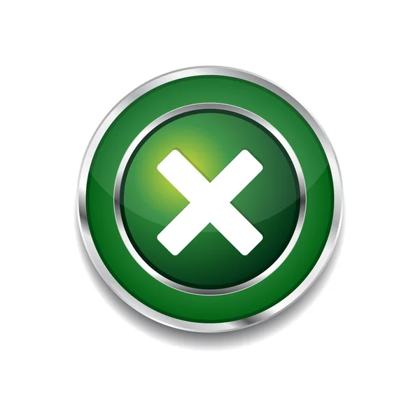 Перекрестный зеленый векторный значок веб-кнопки — стоковый вектор
