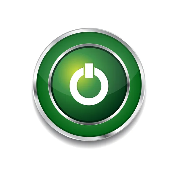 Bouton Icône Web vert à vecteur circulaire de puissance — Image vectorielle