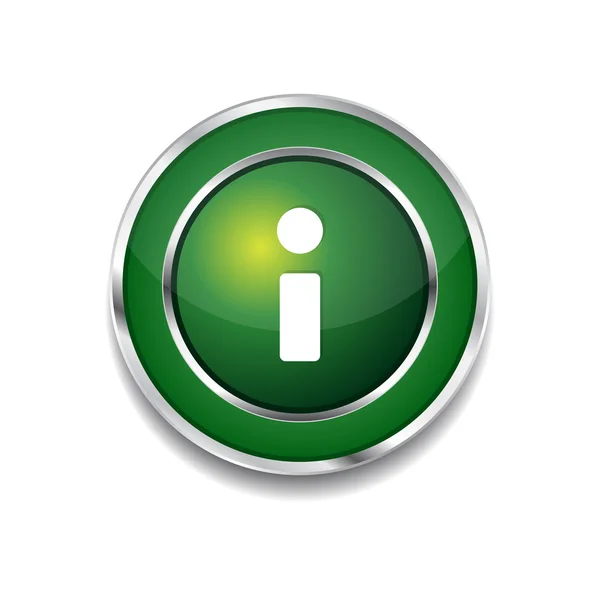 Info Circular Vector Verde Web Ícone Botão — Vetor de Stock