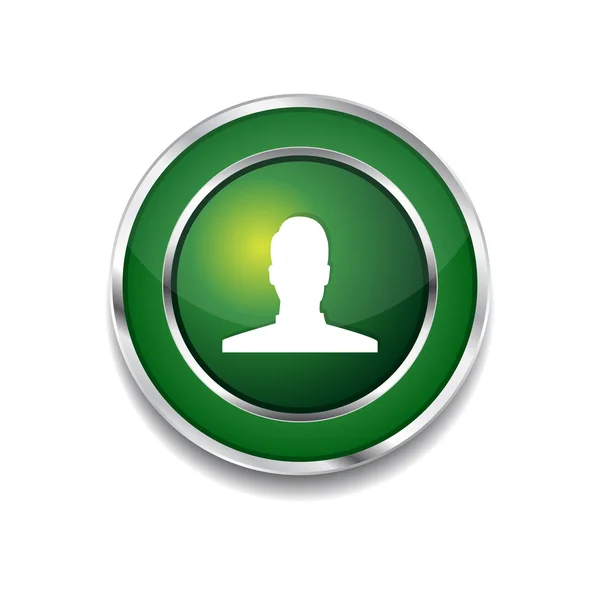 User Circular Vector Green Web Icon Button — Stock Vector