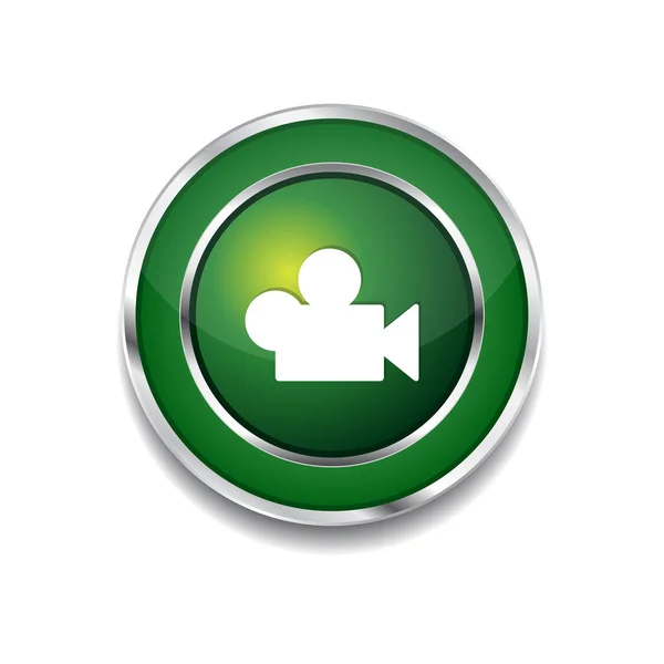 Vídeo Circular Vector Verde Web ícone botão — Vetor de Stock