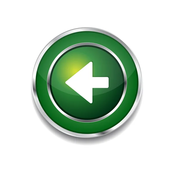 Touche gauche Vecteur circulaire Bouton icône Web vert — Image vectorielle