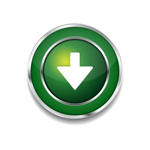 Botón de icono web verde vector circular abajo clave — Vector de stock