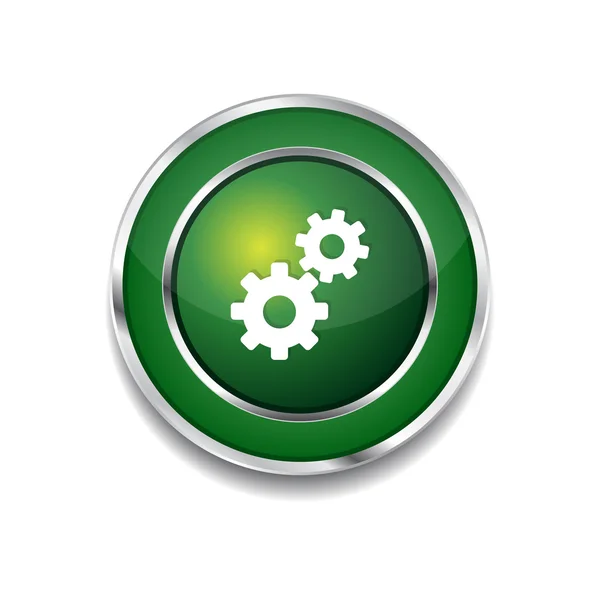 Einstellungen Kreisvektor grüne Web-Symbol-Taste — Stockvektor