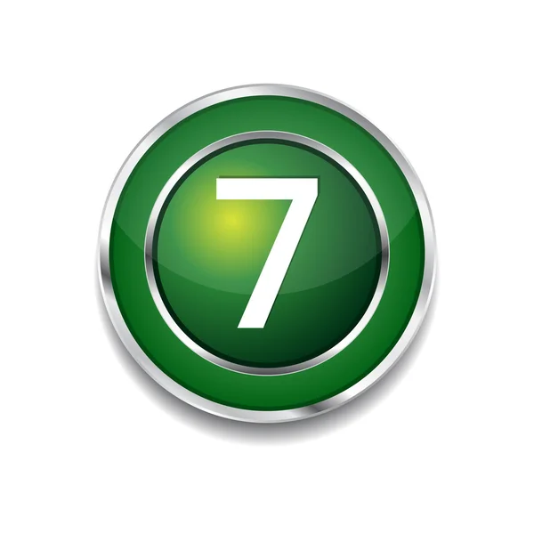 Dairesel vektör yeşil web simgesi düğmesini 7 numara — Stok Vektör