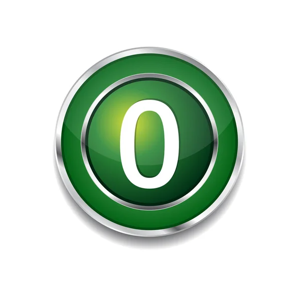 0 Number Circular Vector Green Web Icon Button — Stock Vector