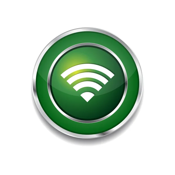 Knoop van het pictogram van de groene web WiFi circulaire vector — Stockvector