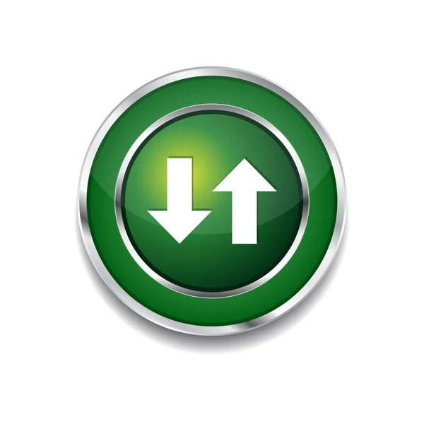 Циркулярная кнопка вектора данных Green Web Icon — стоковый вектор
