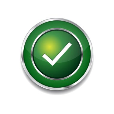 onay işareti dairesel vektör yeşil web simge düğmesini