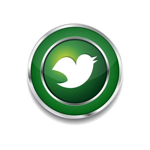 Bird 3d Rounded Corner Green Vector Icon Button — Stock Vector