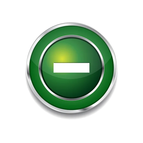 Menos Circular Vector Verde Web icono Botón — Vector de stock
