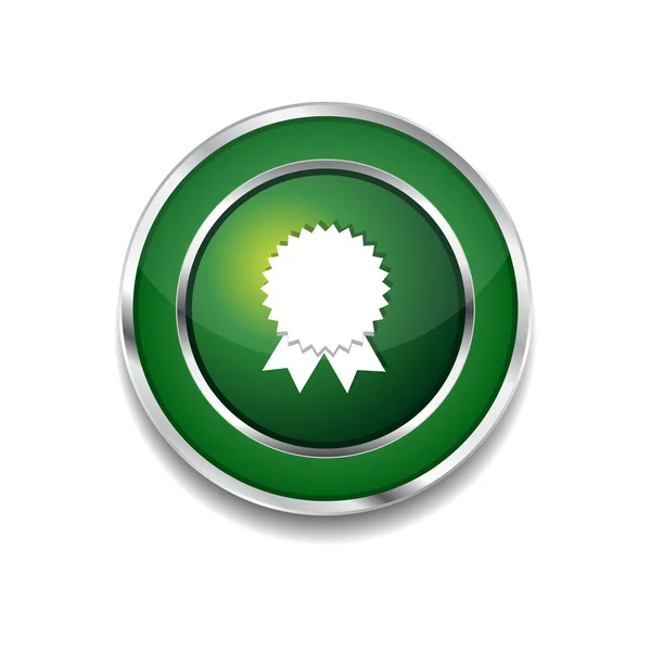 Medal okrągłe wektor zielony web ikona przycisku — Wektor stockowy