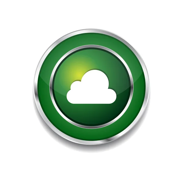 Cloud Circular Vector Green Web Icon Button — Stock Vector
