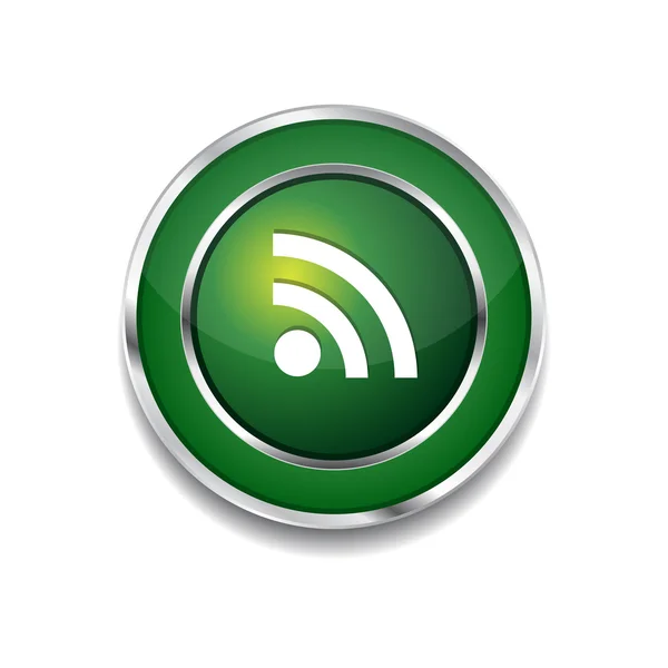 Vector circular RSS Verde Web icono botón — Archivo Imágenes Vectoriales