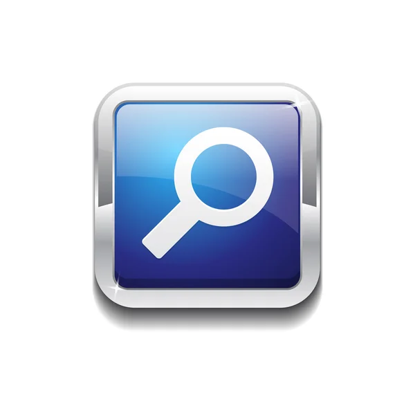 Search Rounded Corner Square Blue Vector Web Button Icon — Stock Vector