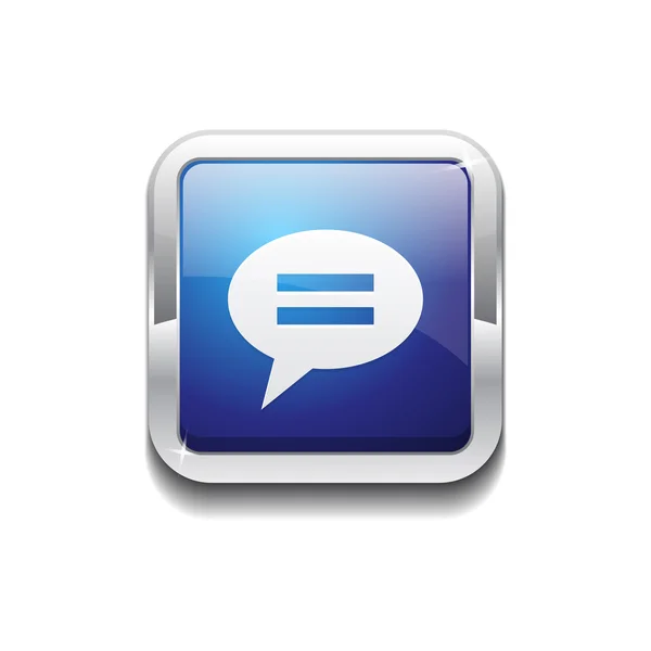 Mensagem Rounded Corner Vector Blue Web Icon Botão — Vetor de Stock