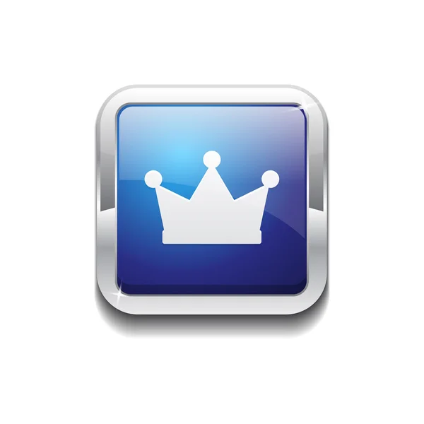 Crown rundade hörnet vektor blå web ikonen knapp — Stock vektor