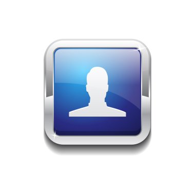 Kullanıcı yuvarlak köşe vector mavi web simgesi düğmesini