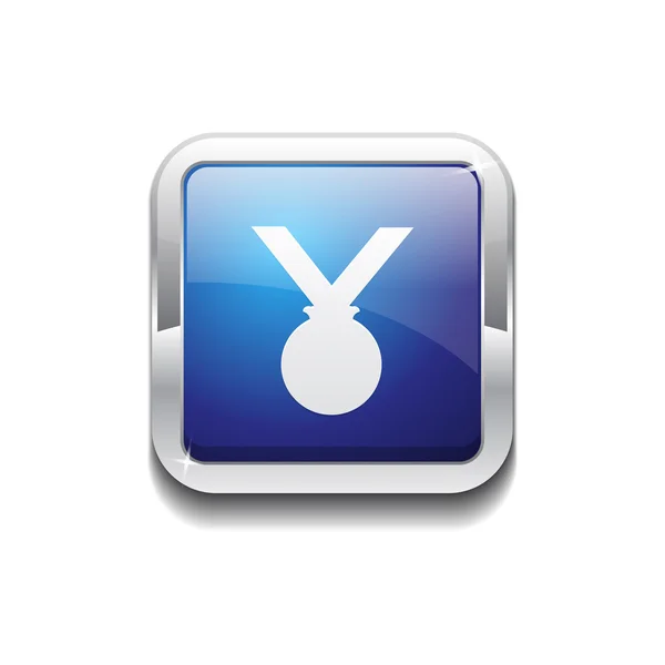 Pulsante con icona Web blu vettoriale ad angolo arrotondato medaglia — Vettoriale Stock