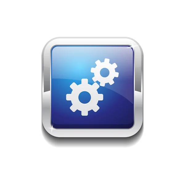Ajustes Redondeado Vector Azul Web Botón icono — Vector de stock