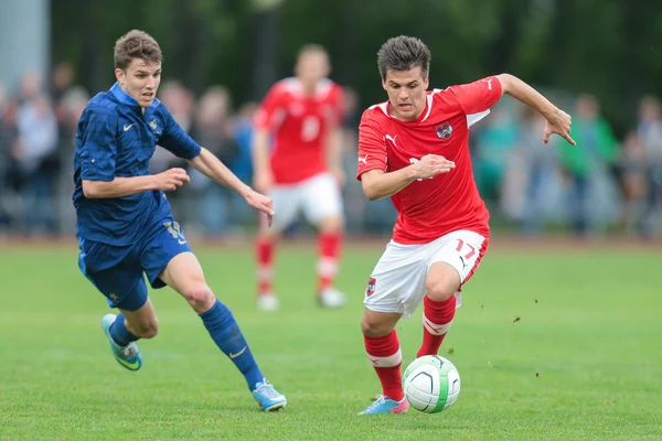 Franciaország és Ausztria (U19) — Stock Fotó