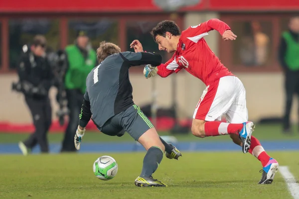 Österreich gegen Färöer. philipp hosiner — Stockfoto