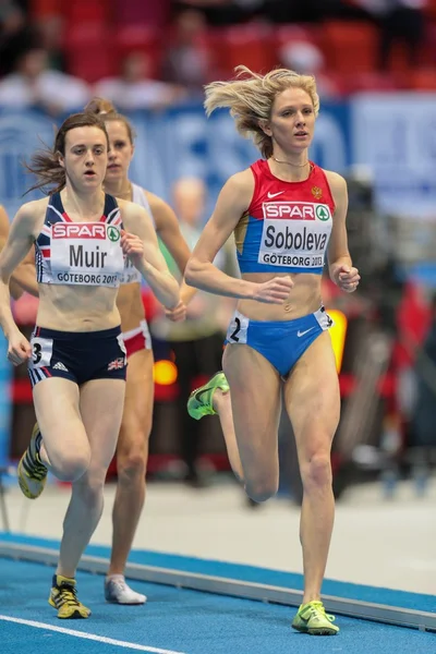 Kapalı Avrupa Atletizm Şampiyonası 2013. Yelena soboleva — Stok fotoğraf